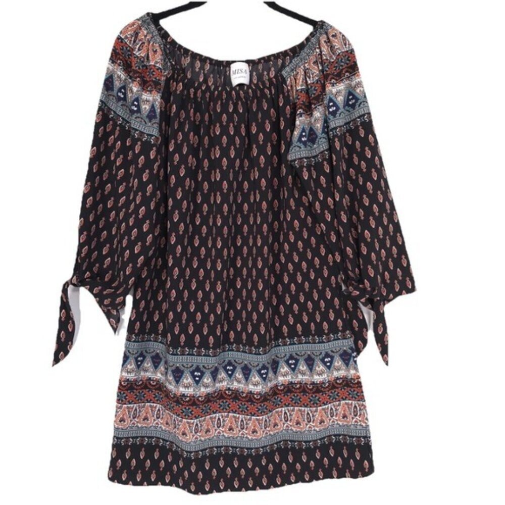 MISA LOS ANGELES Women's Tunic Top Off Shoulder Geometric No Size‎ Tag MEDIUM